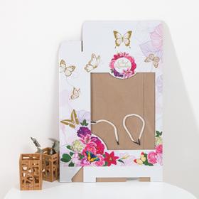 

Коробка подарочная (для набора полотенец: 50х90, 70х130) FLORES 20-661, 38х30х8 см, картон