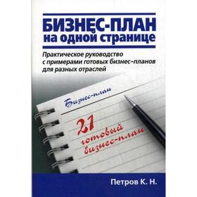 

Бизнес-план на одной странице. Петров К. Н