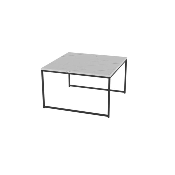 Стол журнальный «Овер», 670 × 670 × 400 мм, металл, МДФ, цвет белый мрамор стол журнальный куба 870×670×446 мм цвет мрамор монте белый