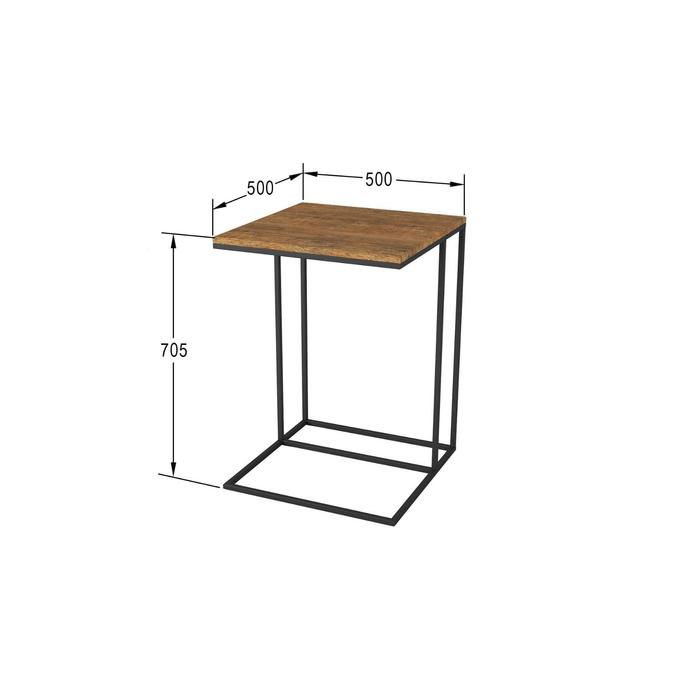 фото Стол придиванный «хайгрет», 500 × 500 × 705 мм, металл, мдф, цвет дуб американский калифорния