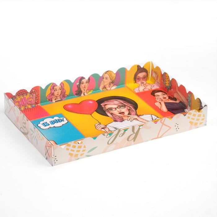 

Коробочка для печенья с PVC крышкой "Pop-art", 22 х 15 х 3 см