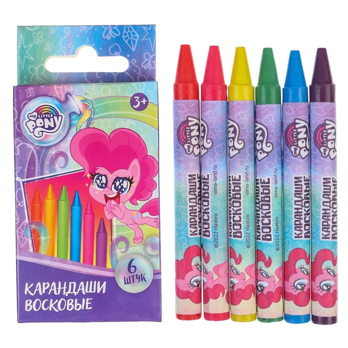 фото Восковые карандаши my little pony, набор 6 цветов hasbro