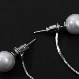 

Серьги с жемчугом "Двойные" гири, цвет белый в серебре