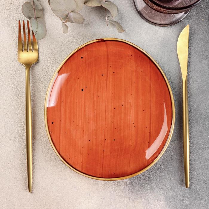 фото Блюдо сервировочное «сапфир», 18×16,5×2 см, цвет оранжевый