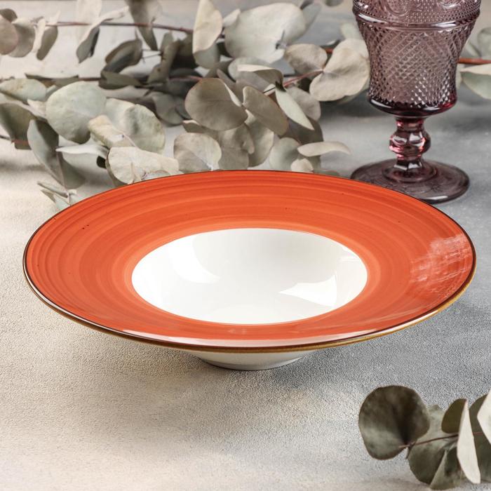 Тарелка керамическая для пасты «Сапфир», 300 мл, d=24 см, цвет оранжевый тарелка керамическая для пасты созвездие 400 мл d 19 см цвет оранжевый