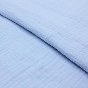 Ткань плательная, гладкокрашенная, марлёвка, ширина 130 см, цвет голубой