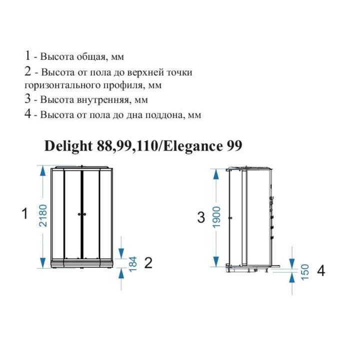 фото Душевая кабина domani-spa delight 88, поддон 15см, черные стенки, тонированное стекло, 80х80