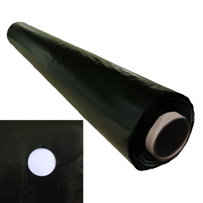 Плёнка сополимерная, для мульчирования, толщина 60 мкм, с перфорацией, 400 × 1,2 м, чёрная, «Светлица Грунт»