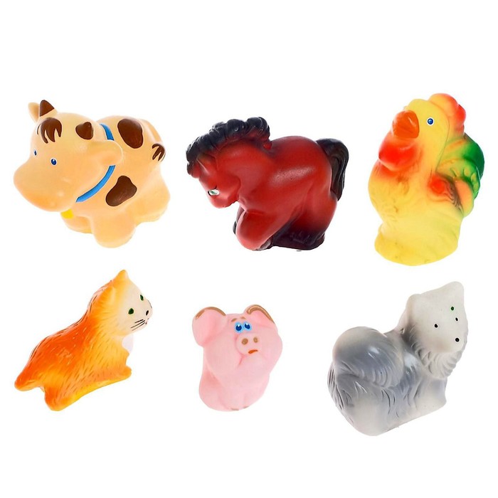 цена Набор резиновых игрушек «Деревенские животные»