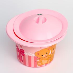Горшок туалетный детский «Кроха», с крышкой и декором, цвет розовый от Сима-ленд