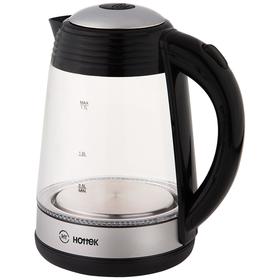 

Чайник электрический HOTTEK HT-960-019, стекло, 1.7 л, 2200 Вт, подсветка, чёрный