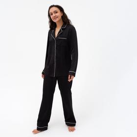 

Пижама женская (сорочка, брюки) MINAKU: Light touch цвет черный, р-р 50