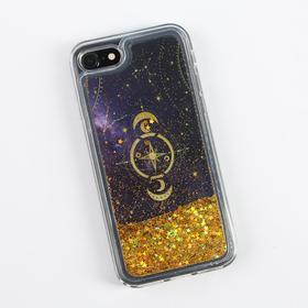 Чехол для телефона iPhone 7,8 с блёстками внутри Stars, 6.8 × 14 см