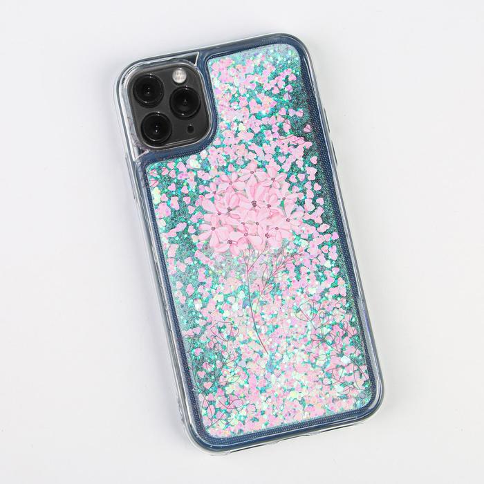 Чехол для телефона iPhone 11 PRO с блёстками внутри Flower чехол для телефона like me для iphone 11 pro мрамор