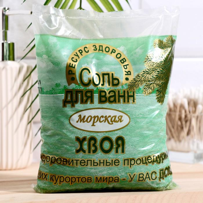 Соль для ванн морская РЕСУРС ЗДОРОВЬЯ хвоя, 1 кг цена и фото