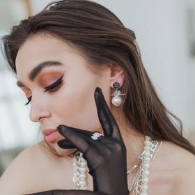 

Серьги с жемчугом "Грейс" кнопочки, цвет белый в серебре