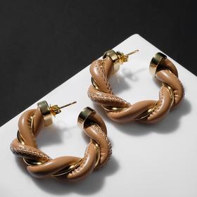 

Серьги-кольца "Афро" спирали, d=4, цвет коричнево-золотой