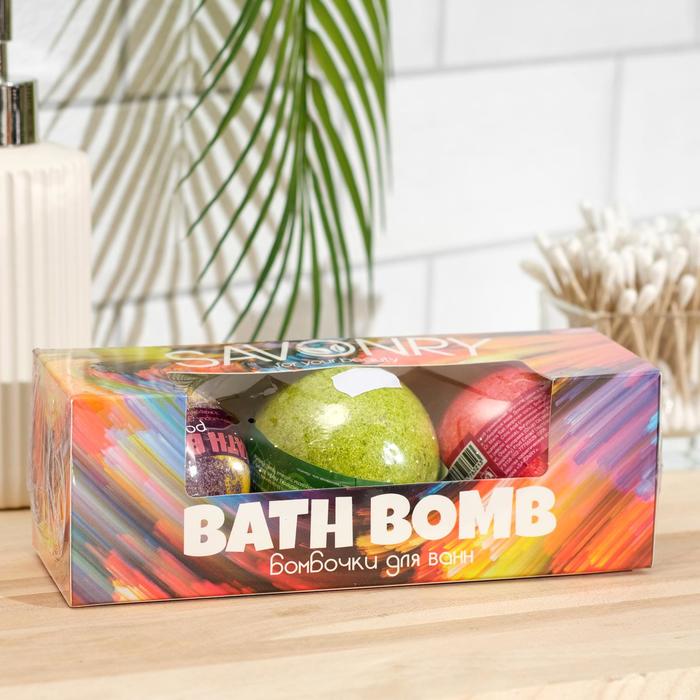 фото Набор бурлящих шариков bath bomb 3шт. savonry