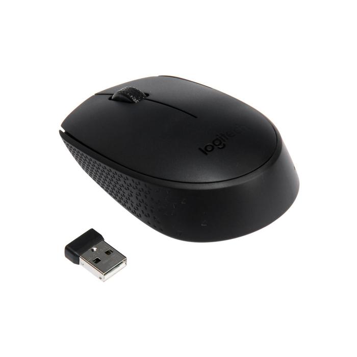 Мышь Logitech B170, беспроводная, оптическая, 1000 dpi, 2.4 ГГц, 1 x AA, USB, черная