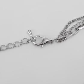 

Кулон "Цепь" три ряда, блики, цвет серебро