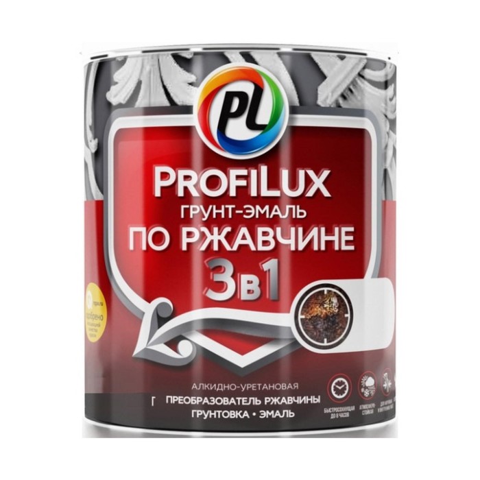 Грунт эмаль Profilux по ржавчине 3 в 1 коричневая, 0,9кг profilux superprice грунт эмаль по ржавчине 3 в 1 коричневая 0 9 кг мп00 000545