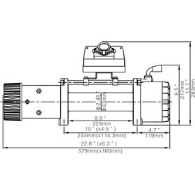 

Лебёдка электрическая 12V Runva 12000 lbs 5443 кг (стальной трос)
