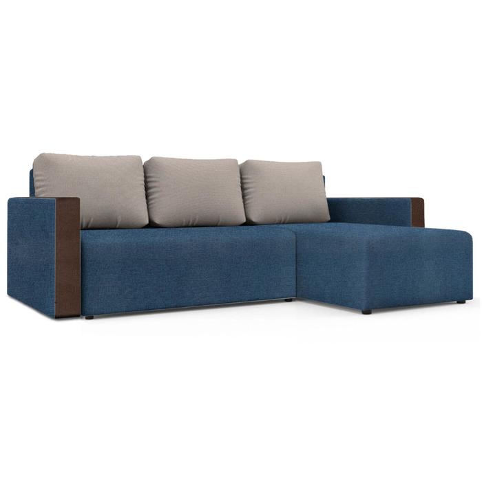 

Угловой диван «Алиса 3», еврокнижка, savana plus denim / savana plus ivory / marvel black