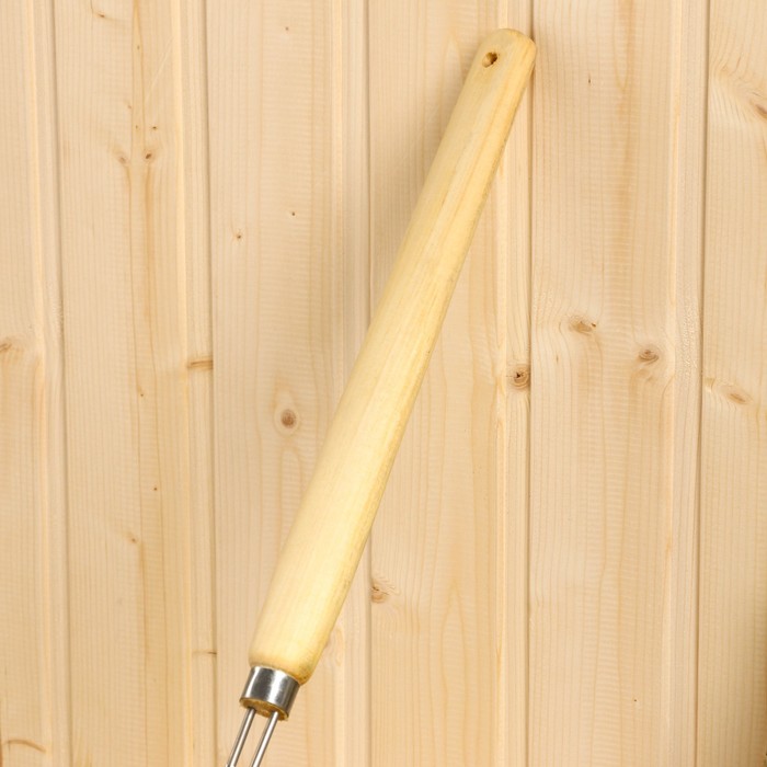 Ковш для бани металлический, 1.2л, 56 см, с деревянной ручкой
