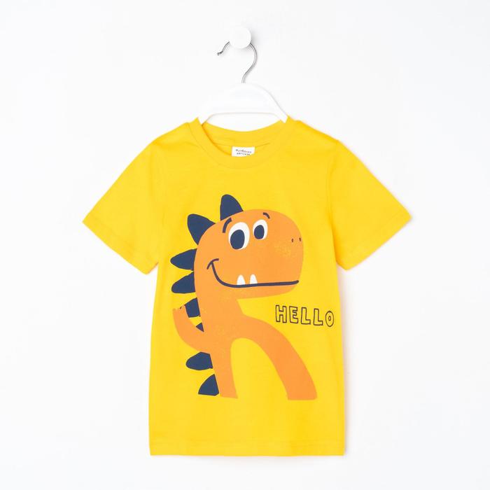 Футболка для мальчиков DINO HELLO цвет желтый рост 116-122 см 164₽