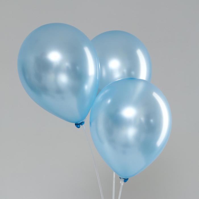 фото Шар латексный 12", перламутровый, набор 100 шт, цвет голубой neotex co