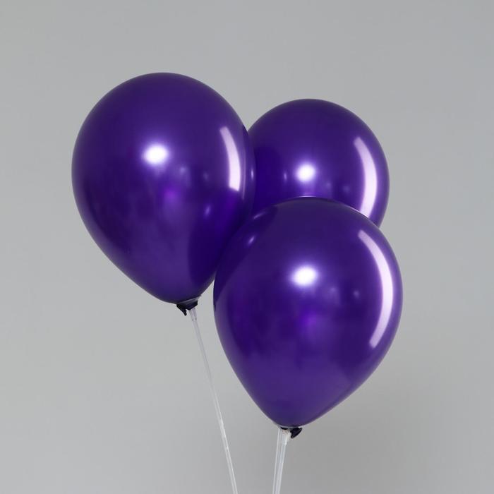 фото Шар латексный 12", перламутровый, набор 100 шт, цвет фиолетовый neotex co