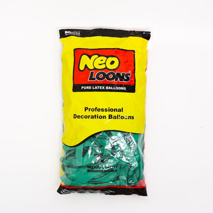 фото Шар для твистинга латексный 350", стандарт, набор 100 шт., цвет зелёный neotex co