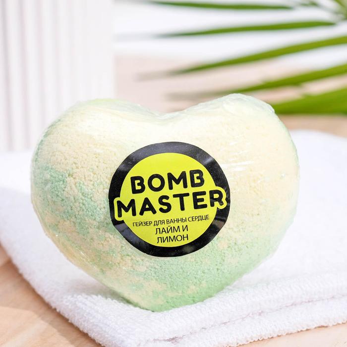 

Бомбочка для ванн Bomb Master в форме сердца, лайм и лимон, 130 г