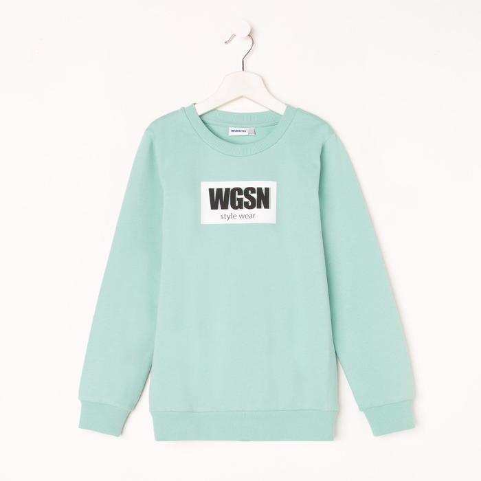 Свитшот для девочки, цвет мятный, рост 134 см