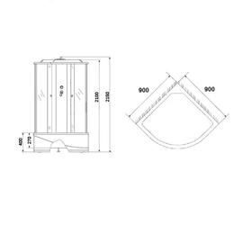 

Душевая кабина Niagara NG-8308-14, 90х90х215, матовая