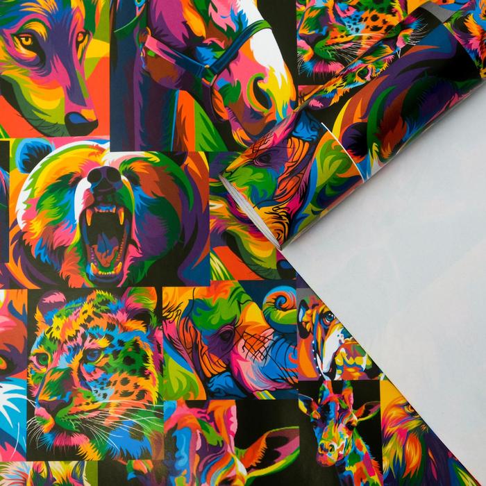 

Бумага глянцевая "Pop-art животные", 0,5 х 0,7 м