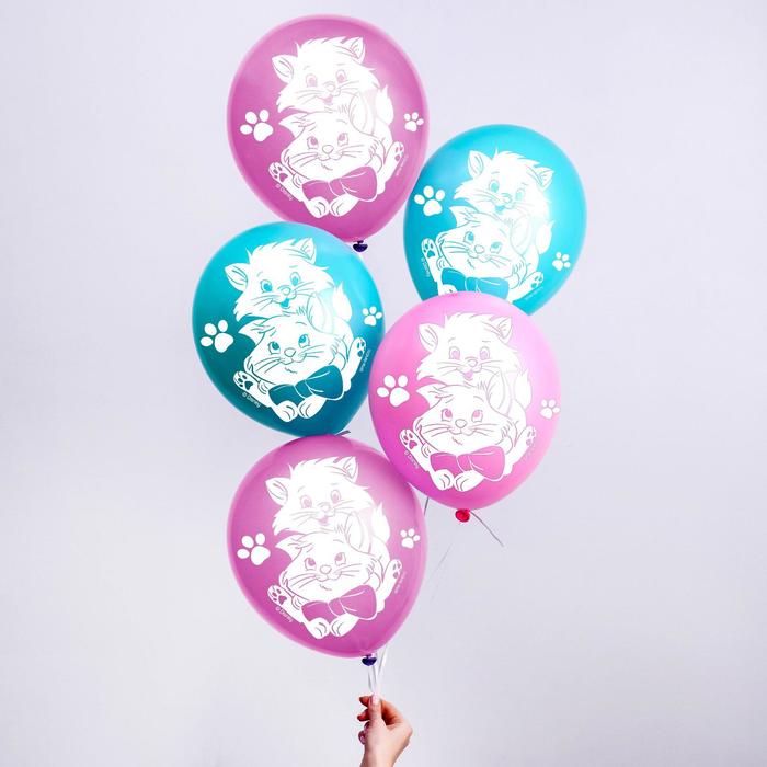 фото Воздушные шары "с днем рождения" кошечка мари с братиком (набор 5 шт) disney