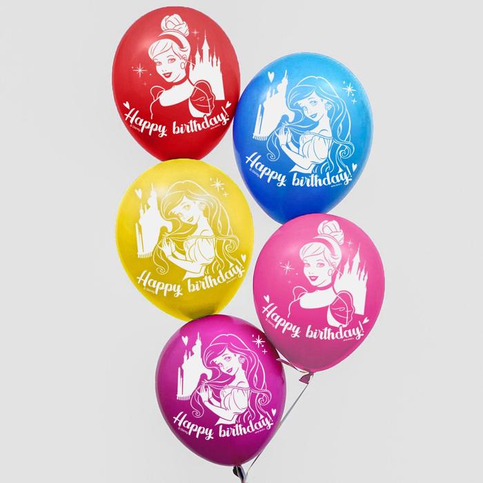 фото Воздушные шары, набор "принцессы happy birthday", disney (набор 25 шт)