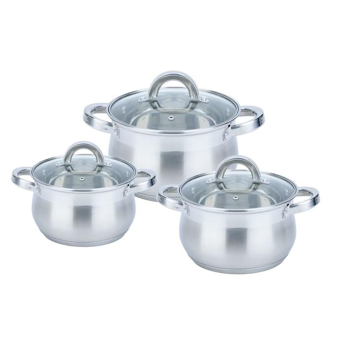 Набор посуды Bekker Premium Bella, 6 предметов: 2.1 л, 2.9 л, 3.9 л набор bekker premium silver marble 6 предметов bk 4615