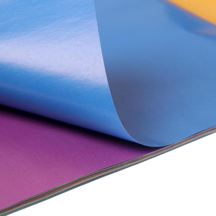 Бумага цветная двусторонняя А4, 48 листов, 24 цвета "Космические приключения", мелованная, в папке 6776437