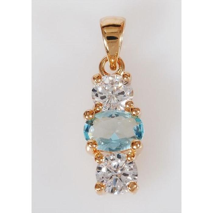 

Подвеска с голубым фианитом "Россыпь", позолота с родированием