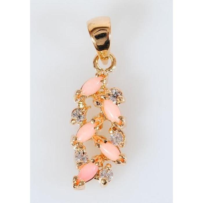 

Подвеска с кораллом "Косичка", позолота с родированием