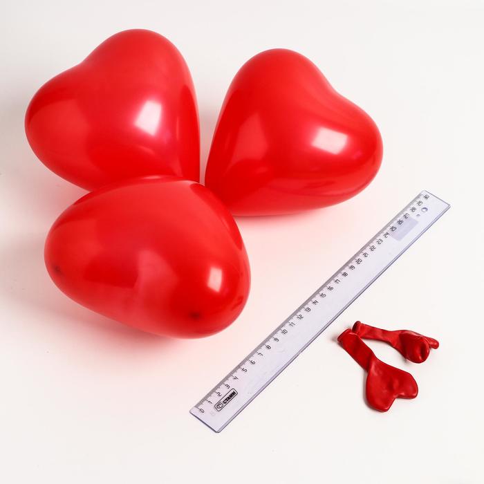 фото Шар латексный сердце 6", стандарт, набор 100 шт, цвет красный neotex co