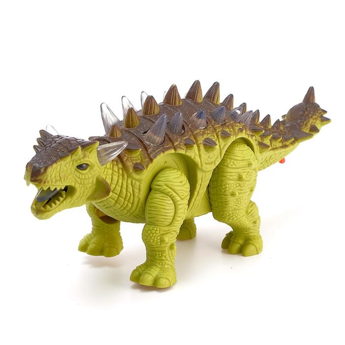 Динозавр "Стегозавр" работает от батареек, световые и звуковые эффекты, цвета МИКС в ПАКЕТЕ