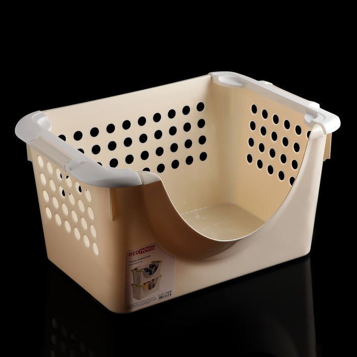 Корзинка универсальная с ручками, овальный вырез, цвета МИКС