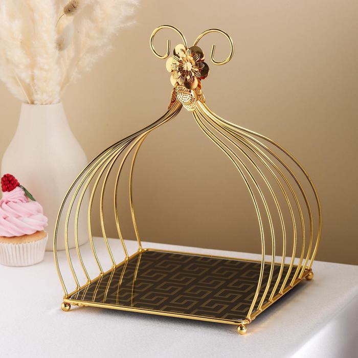 Подставка для десертов квадратная «Шатёр», 27×25×29 см, цвет металла золотой шатёр