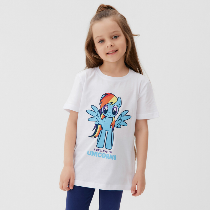 Футболка детская "Rainbow Dash", Мой маленький пони, рост 122-128, белый