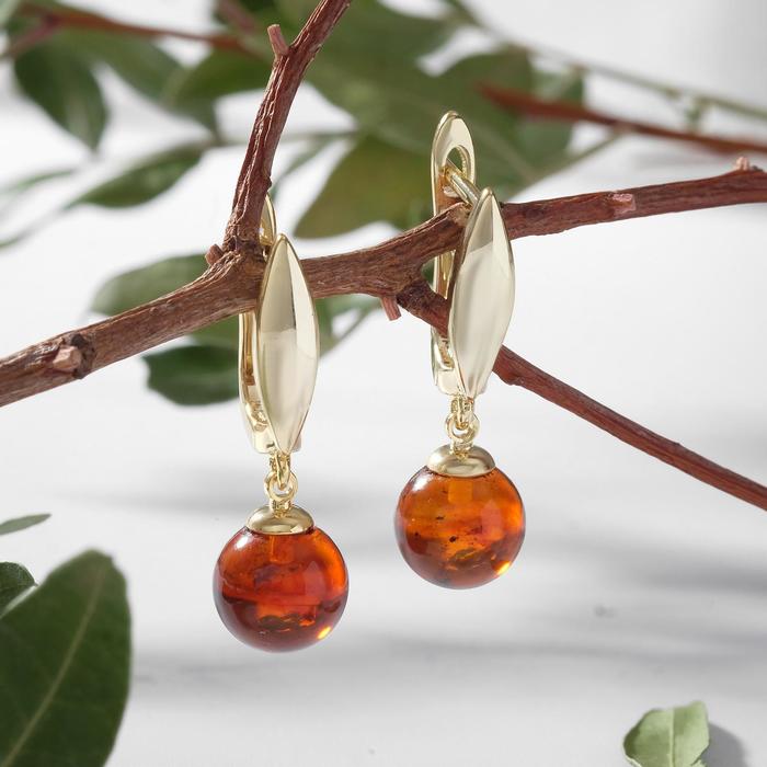 Серьги позолота шар №8 