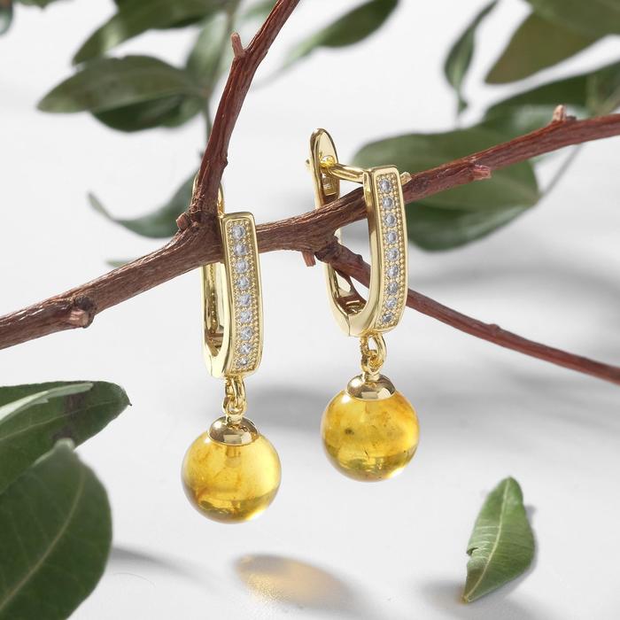 Серьги позолота шар №8 