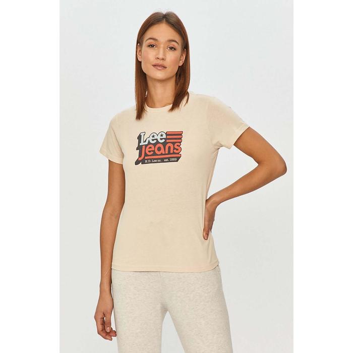 фото Футболка lee crew neck tee bleached sand, размер 46 (l41lygoc)